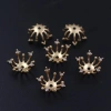15mm cast copper flower stamens with diamonds, a best-selling color-preserving ancient-style accessory details Picture